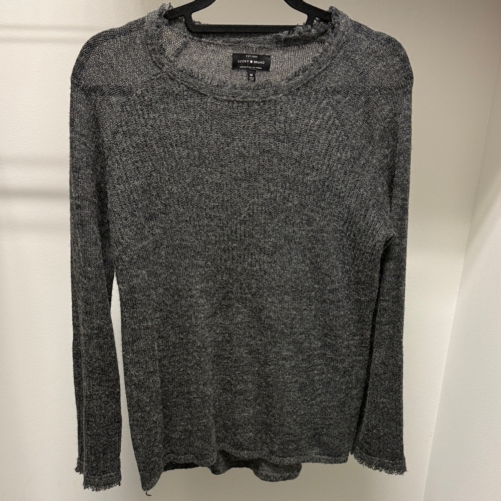Lucky Brand Charcoal Women's Crew Neck Sweater